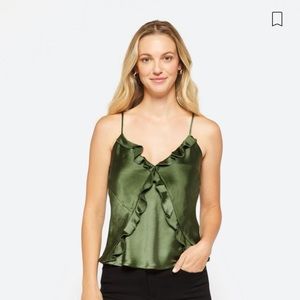 Lulus Cascadia Satin Ruffle Detail Cami